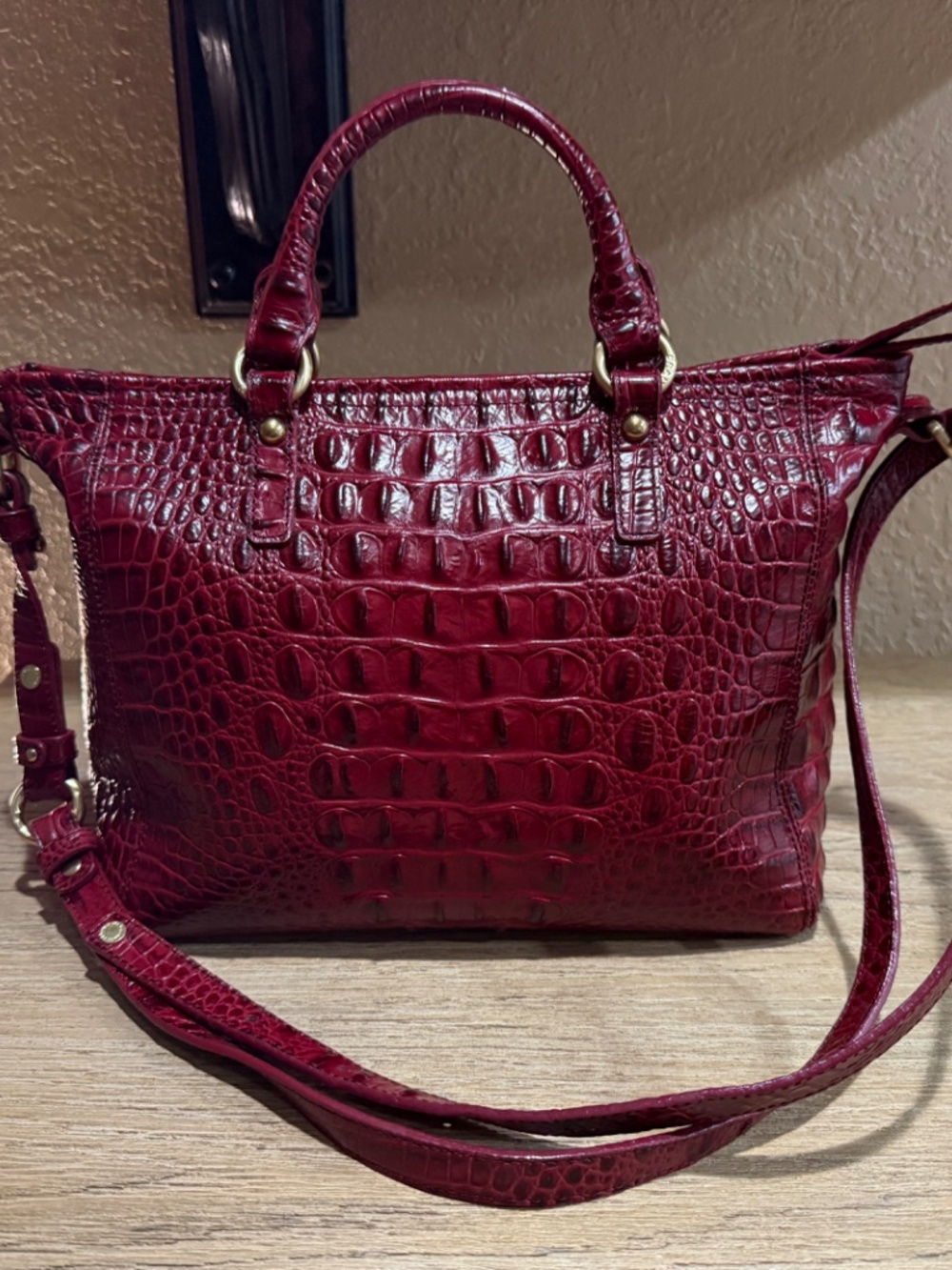 BRAHMIN Mini Arno Tote in Deep Red - Picture 2 of 12